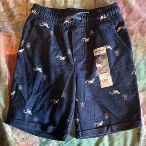 OshKosh B'gosh Dark Blue Athletic Shorts with Shark and Octopus